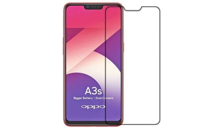 Bathtub Notch Cut Tempered Glass for Vivo V9 / Oppo A3S This image is for reference only and may not be the actual detail of other phone models or similar tempered glass.