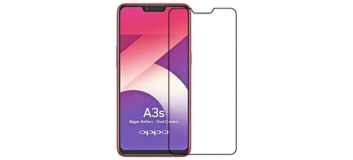 Vivo V9 / Oppo A3S Bathtub Notch Cut Tempered Glass Guide