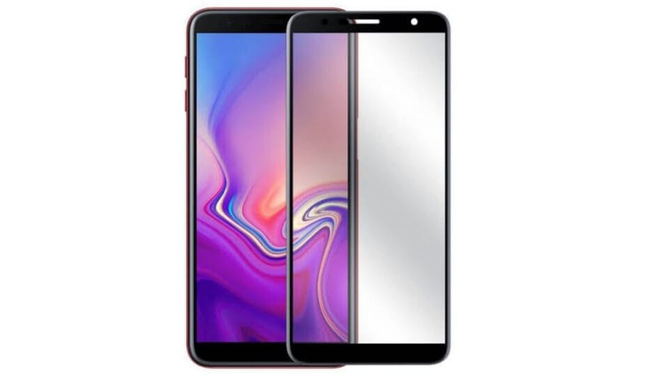 Infinity Display Cut Tempered Glass for Samsung J6 & A8 (2018) This image is for reference only and may not be the actual detail of other phone models or similar tempered glass.