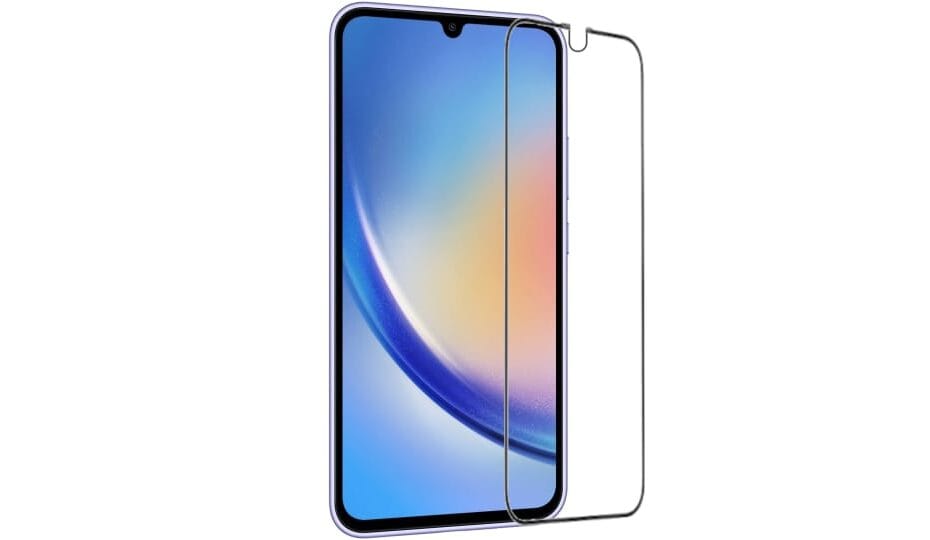 Camera-Cut Safety Glass for Samsung A34 5G This image is for reference only and may not be the actual detail of other phone models or similar tempered glass.