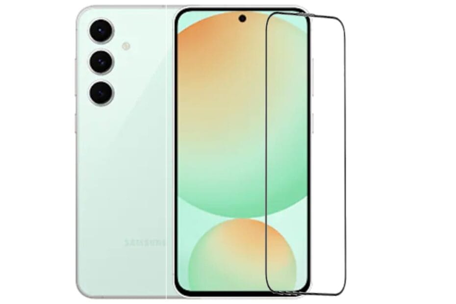 SCREEN PROTECTOR FOR SAMSUNG A36 AND S24 FE This image is for reference only and may not be the actual detail of other phone models or similar tempered glass.