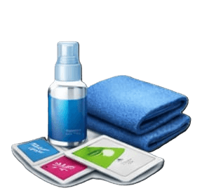 Screen cleaning wipes, microfiber cloth, and cleaning gel for maintaining screen clarity