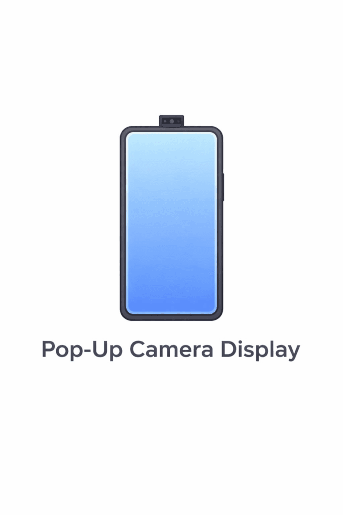 popup display Pop-up camera smartphone display with full screen coverage and no camera cut glass