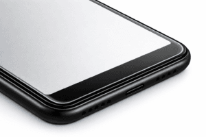 Right Side Close-Up
Alt text: Close-up of the right side of a classic bezel smartphone display with a clean grey screen, illustrating edge coverage and tempered glass alignment.