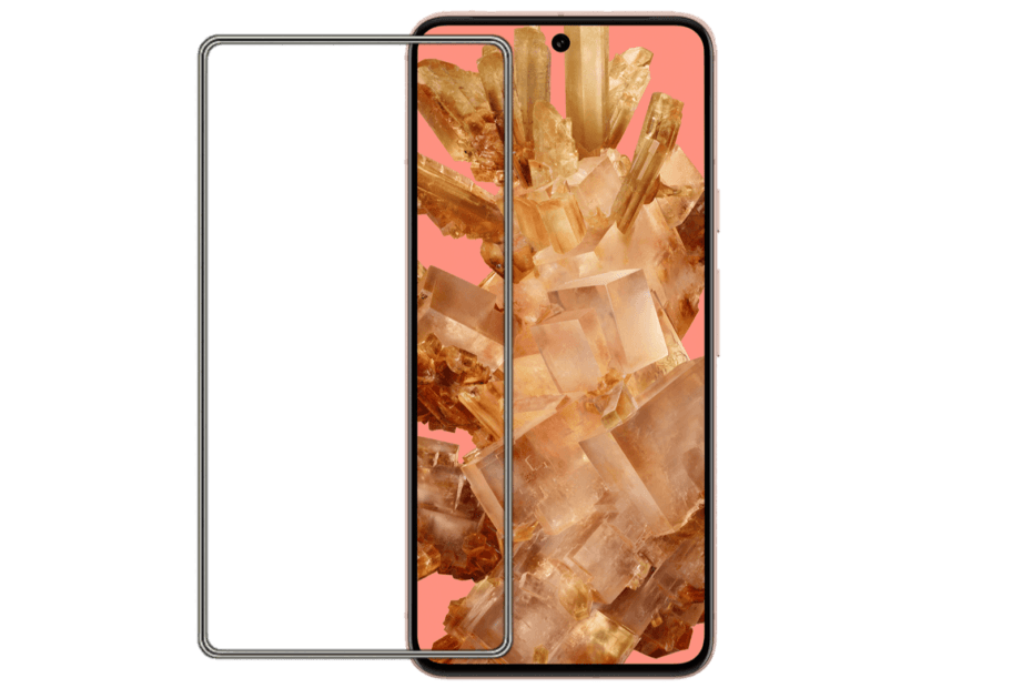 Without Cut Tempered Glass for Google Pixel 8 Punch Hole Display – Full Coverage Clear Screen Protector with No Camera Cut